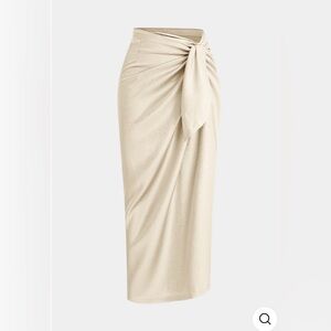 MICAS Satin Ruched Tie-Up Skirt